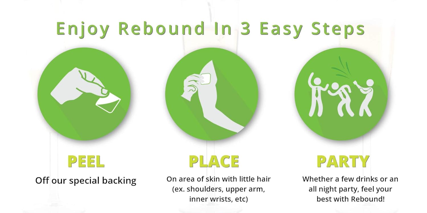 Amazon.com: Rebound Hangover Patch 6-Day Supply Pack - Made in USA (6 Patches) - $6.99 - Organic Vegan - Sugar, Latex, Gluten Free: Health & Personal Care