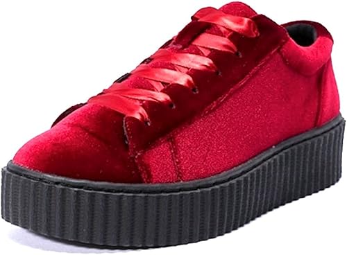 velvet platform trainers