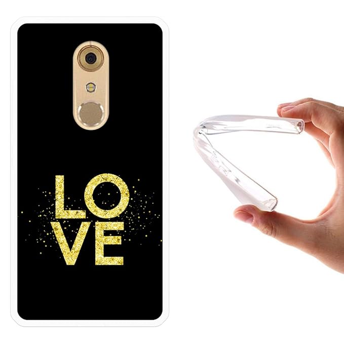 WoowCase ZTE Axon 7 Hülle, Handyhülle Silikon für [ ZTE Axon 7 ] Schick Stil Liebe/Goldene Liebe Handytasche Handy Cover Case