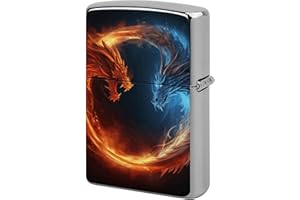 Fire and Ice Dragons Lighter Case for Men, Personalized Lighter Cover for Valentine's Day Gifts, Flip-Top Lighters Shell for 