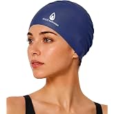 Simply Swim Caps Latex Swim Cap, Non-Slip Hydrodynamic Design | Swimming Cap with Ribbed Edge &amp; Textured Interior, Lightweight Design for Training, Triathlons &amp; Open Water, 9.5 x 8 in