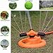 Lawn Sprinkler, TOLOCO Garden Automatic 360 Degree ABS Rotation Spray Nozzle Watering Head Three Arm Water Sprinklers (Orange)