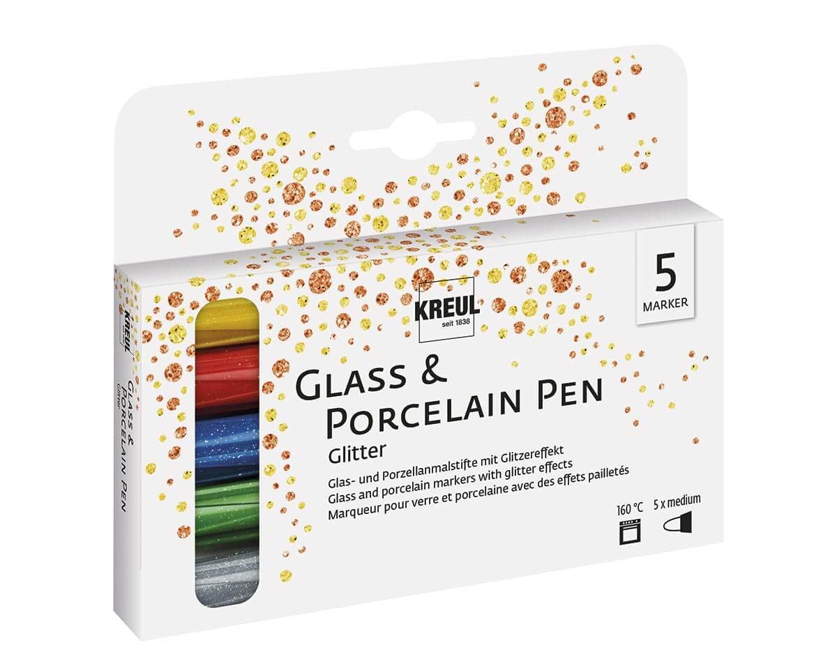 KREUL Hobby Line 16350 Porcelain Pen Glitter - Set of 5