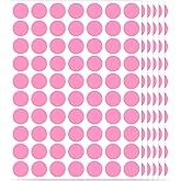 Ouzoustate 1400 PCS Pink Circle Dot Stickers 3/4" Round Color Coding Label Stickers