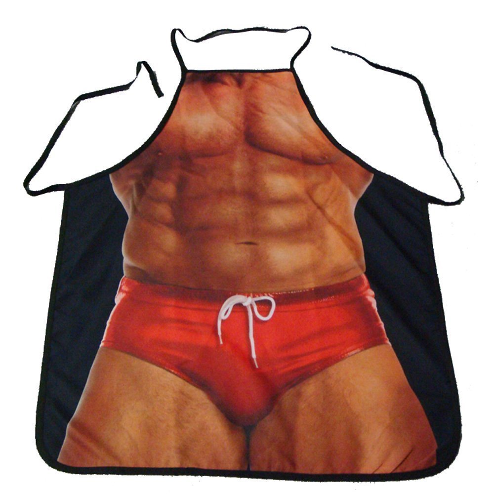 Myhome MuscleNerd Kitchen Sexy Apron Funny Creative Cooking Aprons for Men Boyfriend Gifts