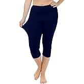 Cheapestbuy Women's Plus Size Capri Leggings Lightweight Soft Crop Leggings Basic Capris Yoga Pants