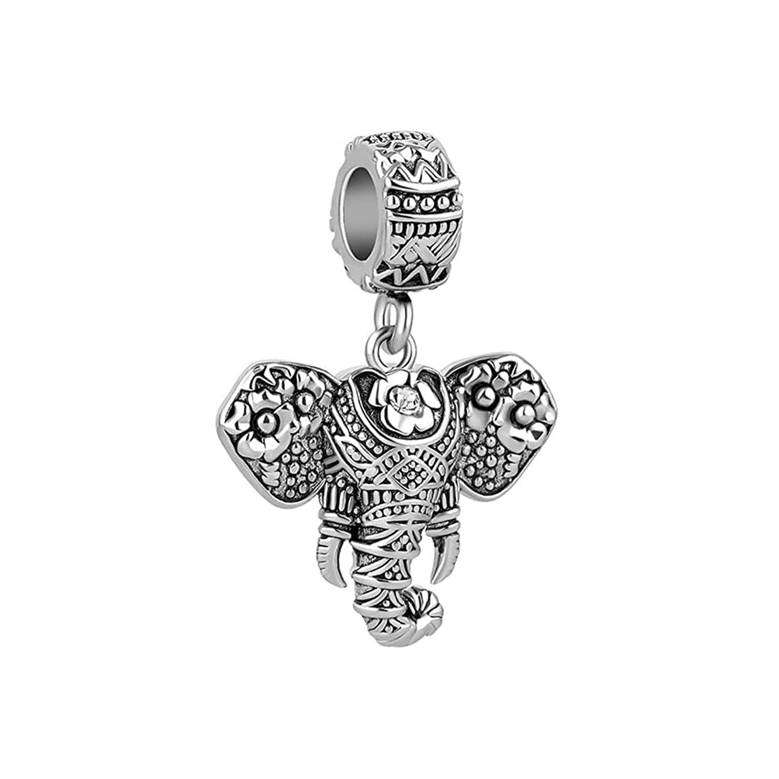 KunBead Jewelry Dangle Love Gold Heart Elephant Charms Compatible with Pandora Charm Bracelets