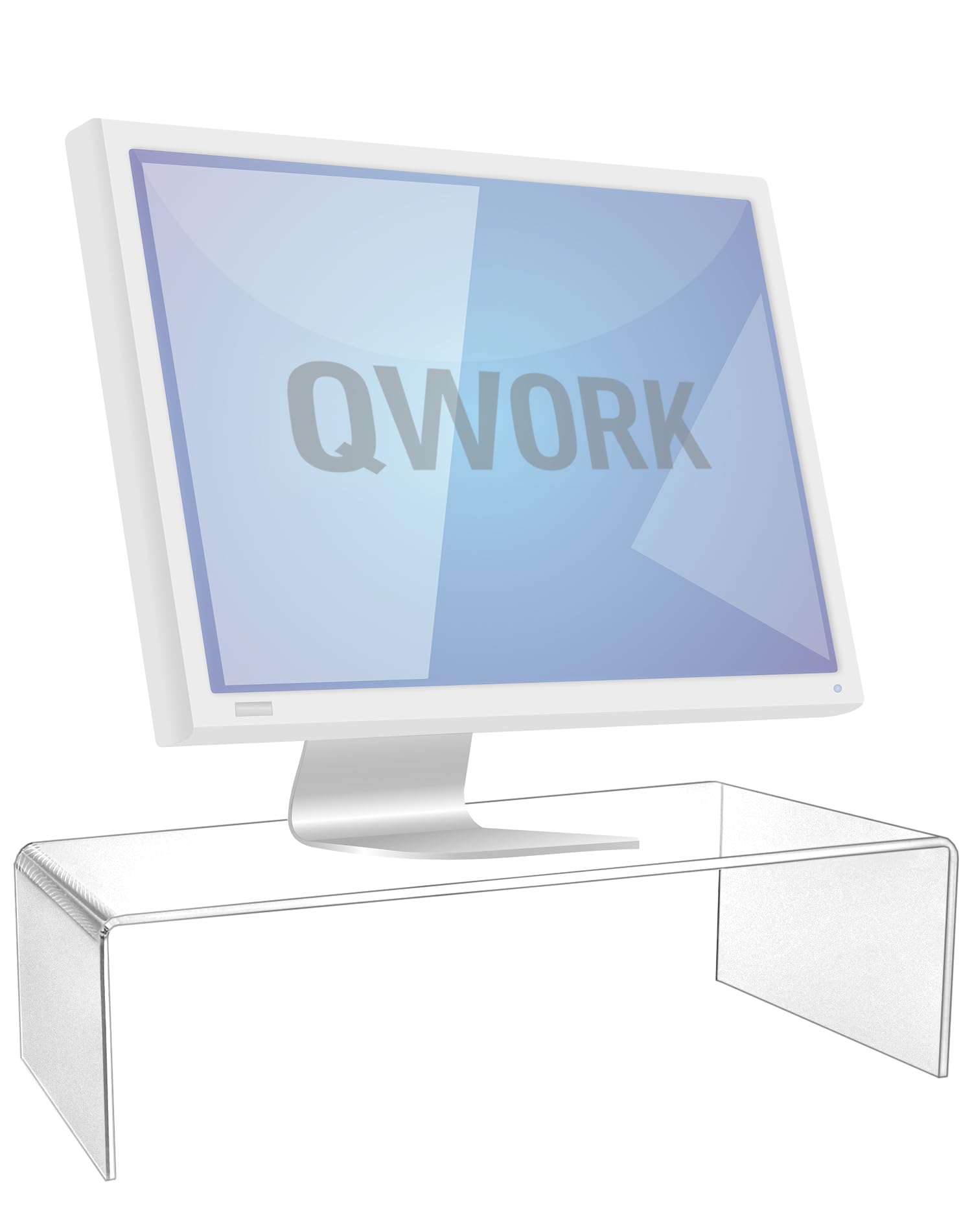 QWORK® 2 Piece Monitor Stand, Acrylic Laptop Stand, Acrylic Shelves, 40 X 20 X 10 Cm, For Pc Computer Monitor, Laptop