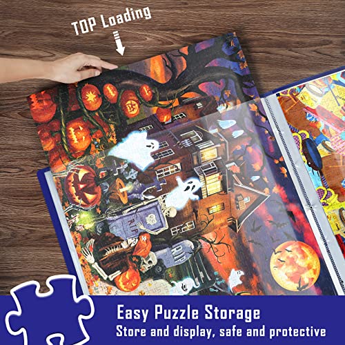 HXMARS Puzzle Storage Folder for 1000-Pieces: Large Capacity Jigsaw Puzzles Organizer Portable with 20 Pockets, Dustproof & Protective Puzzle Accessory