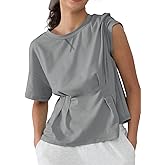 YIPINK Workout Shirts for Women Short Sleeve Loose Fit Athletic Tops Moisture Wicking Yoga Running Gym Casual Shirts