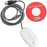 Foxnovo Portátil USB PC controlador Gaming receptor adaptador inalámbrico para XBOX 360 (blanco)