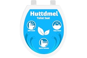 Toilet Seat Round 16.5 Inch & Quick Release - Quick Connect, Standard Toilet Lid Soft Close, PP Material Safe & Easy Clean an
