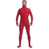 Sheface Men's and Women's Spandex Open Face Costume Bodysuit Stretchy Halloween Cosplay Face Open Body Suit