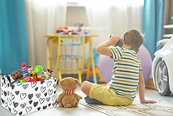 Sanjiaofen Rectangular Kids Baskets,Heart Storage