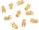Fydun 10pcs SMA Female Base Connector Gold Plated Brass PCB Mount 50 Ohm RF view 9