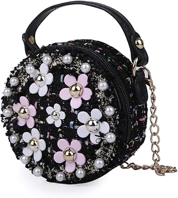 Amazon ケーエルユー ショルダーバッグ 女の子 かわいい ミニバッグ 斜めがけ ハンドバッグ 2way 幼稚園 小学生 ブラック Klu ケーエルユー ショルダーバッグ ポシェット