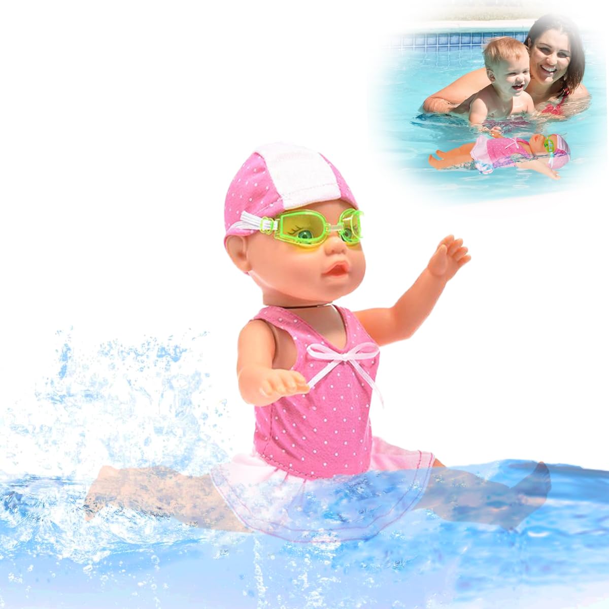 Photo 1 of Swimming Baby Toy,2025 New Upgraded Waterproof Swimmer Toy,Electric Water Baby Toy, Backstroke Swimming Toy for Pool, for Pool/Bathroom Boy & Girl Gifts
