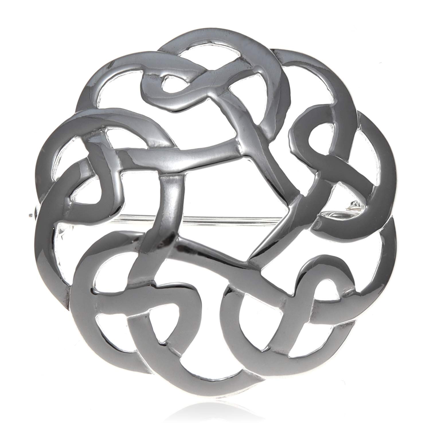 Alexander Castle 925 Sterling Silver Celtic Brooch for Women - Ladies Brooch Pin with Jewellery Gift Box - 27mm
