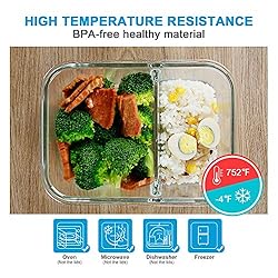 5 Pack 35.5oz Glass Meal Prep Containers 2