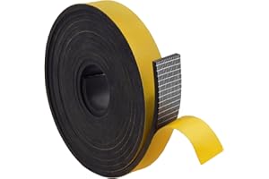 DEVNOL Sticky Back Self Adhesive Solid Rubber Strips 3/16 Thick, 1 inch Wide Neoprene Rubber Sheet Seal Strip for Gasket, Surface Protection