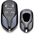 iJDMTOY Chrome Finish Black TPU Key Fob Protective Cover Case Compatible With Maserati 2013-up Quattroporte, Ghibli, 2017-up Levante