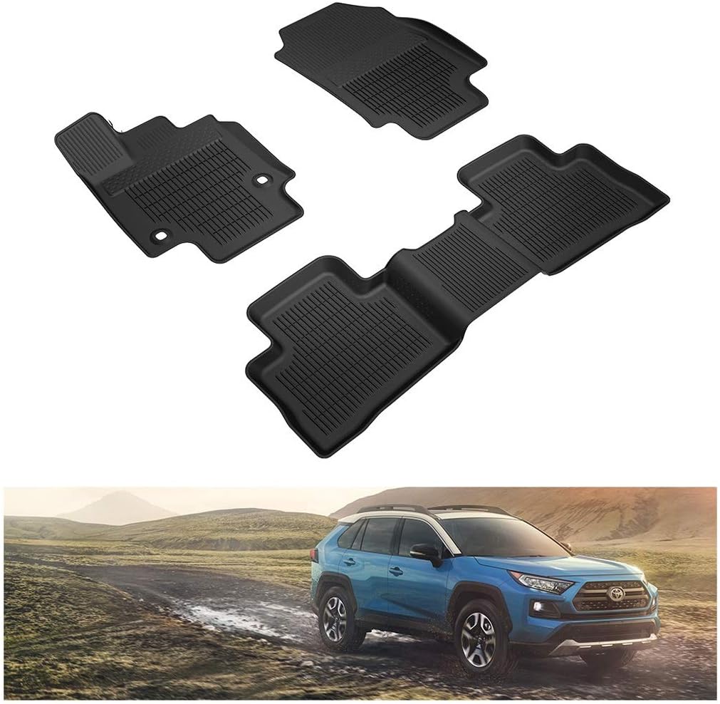 FXnn Car mats, for 2019-2020 Toyota RAV4, 3-piece, black