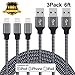 BlastCase iPhone Charger 3Pack 6FT Nylon Braided Lightning Cable Cord Compatible with iPhone 7/7 Plus/6/6 Plus/6S/6s Plus/SE/5S/5/5, iPad, iPod and More (Black)