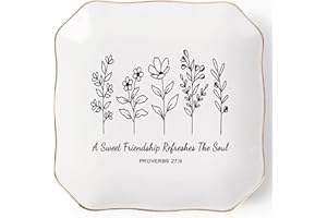 Jelershy Friendship Gifts for Women Jewelry Dish Trinket Tray - A Sweet Friendship Refreshes The Soul, Christian Birthday Gifts for Women Best Friend Christmas Mothers Day Religious Gift