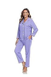 COLORFULLEAF Women's 100% Cotton Long Sleeve Pajama