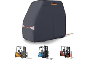 Kistrba 420D Oxford Full Forklift Cover for Forklifts Up to 8000Lb Side Zippered Hatch, Heavy Duty Universal Fit Windproof Waterproof Dustproof Forklift Protection Canopy Furniture Cover, 102L47W80H