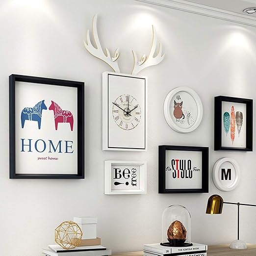 Hyj Pared De Fotos Creativo Blanco Y Negro Azul Beige Regalo