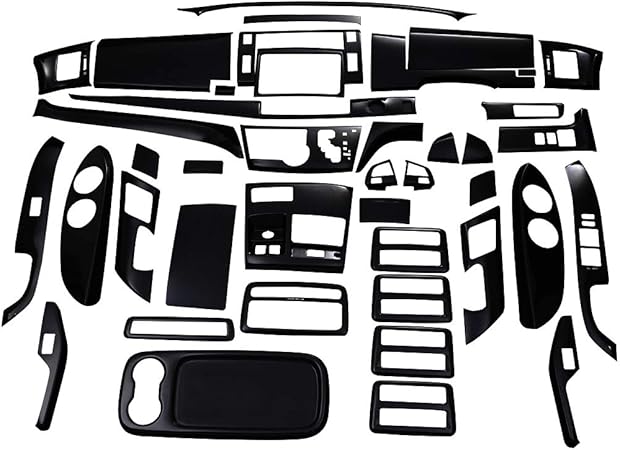 Amazon インテリアパネル Estima エスティマ 50系 前期 中期 42ピースセット 内装 パネル インテリア パーツ カスタムパーツ ピアノブラック インテリアパネル 車 バイク