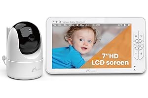 iFamily SM70C 7" HD720P Baby Monitor with Camera and Audio - No WiFi， Hack Proof, Remote Zoom/Pan/Tilt,VOX Mode, Auto Night Vision, Built in Lullabies