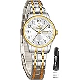 OLEVS Watch Women Two Tone Watches for Women with Date Dress Womens Watches for Small Wrists Luxury Easy Read Womens Watch Waterproof Blue/Black/Gold/Silver Dial Reloj para Mujer