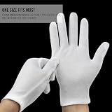 JJ PRIME White Cotton Moisturising Gloves for Women Dry Cracked Hands Overnight view 3
