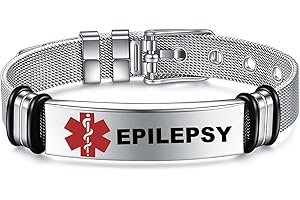 YOTHIWAD Medical Alert Bracelets for Men, Strong Durable Stainless Bracelet Medical Id Bracelets with Free Laser Engraving,Adjustable Wristband Dual-Side Engraving