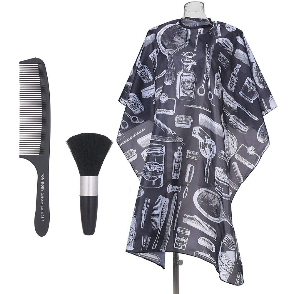 Hairdresser Cape Set,Anself Barber Gown Cape,Hair Cutting Gown Salon Cape with Hairdresser Neck Brushes and Black Hair Comb