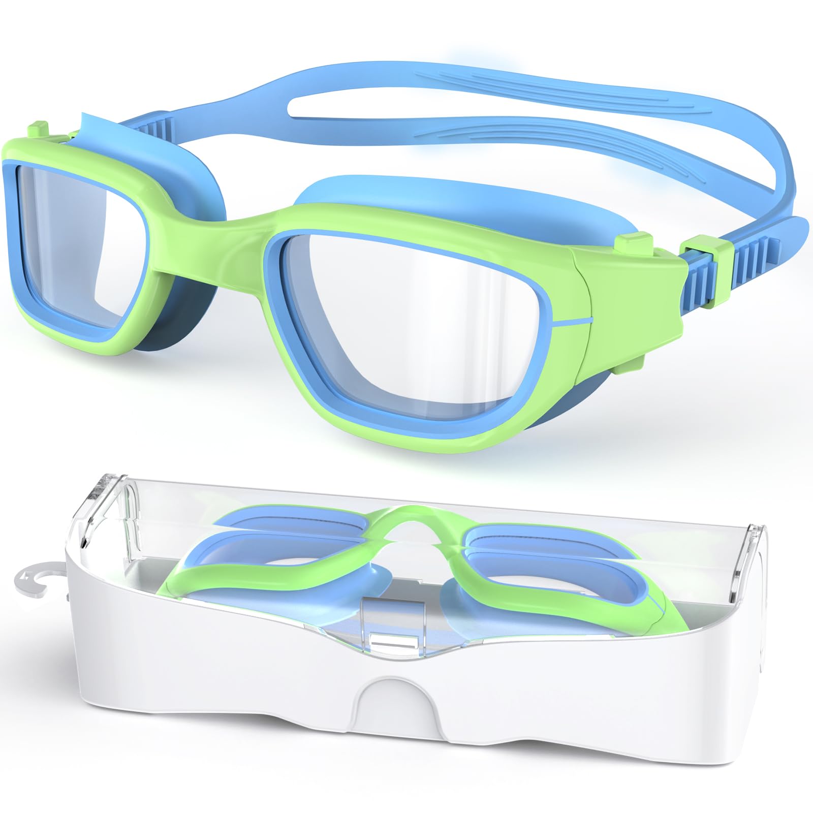 Zeligerstar Kids Swimming Goggles, Swimming Goggles for Kids 6-14, Anti Fog, UV Protection, No Leaking Wide Vision for Boys Girls
