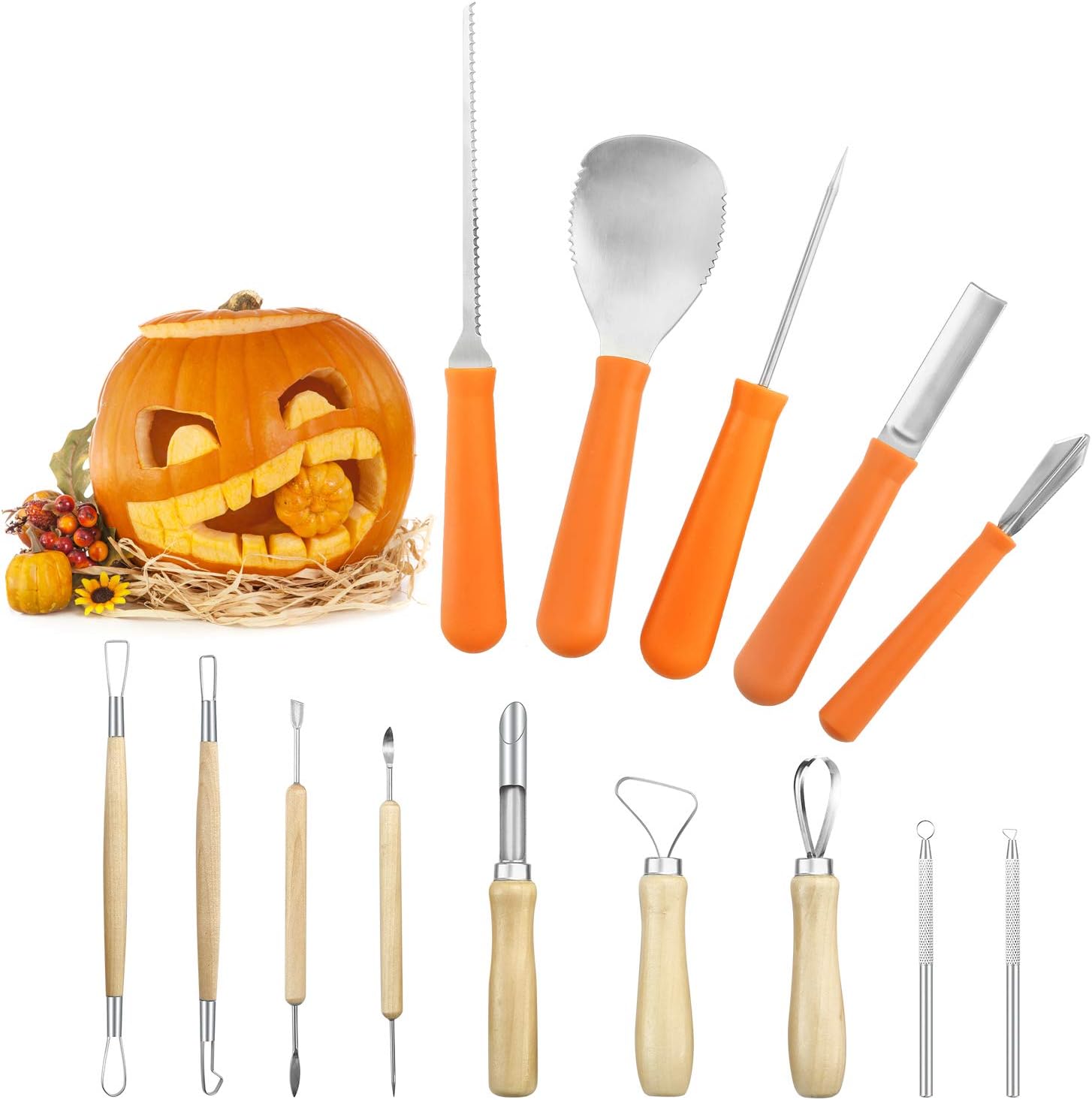 Carving Knives Halloween Pumpkin Carving Kit 4 Pieces Professional