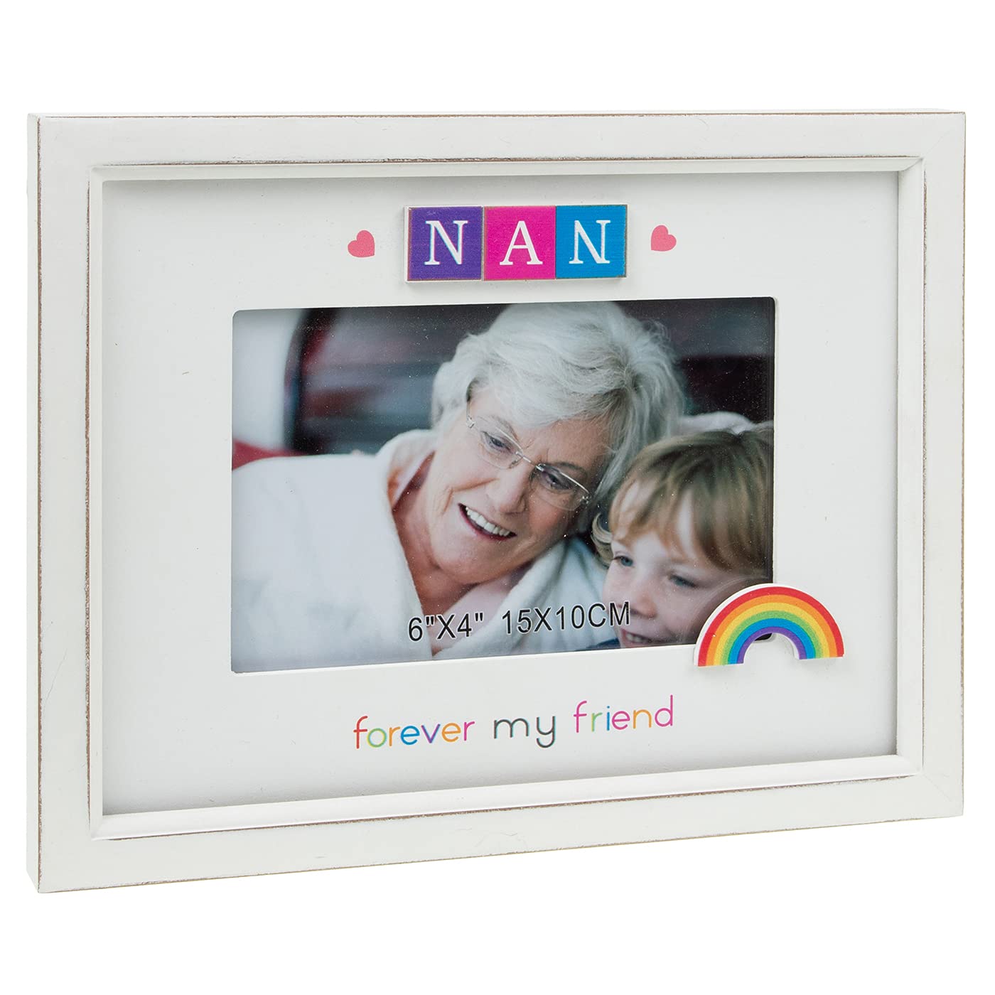 Rainbow Scrabble Frame 6x4 - Nan - Forever my Friend