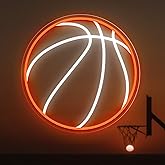 Basketball Neon Sign, 12.6×12.6 Inch Basketball Led Neon Light, Dimmable LED Neon Signs for Wall Decor, Powered by USB Wall Decor Aesthetic, Sports Neon Signs for Room Bedroom Shop Decor