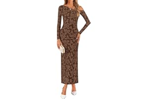 ZESICA Women's Fall Floral Off Shoulder Bodycon Maxi Dresses 2026 Long Sleeve Ruched Elegant Cocktail Party Dress