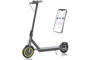 ROINSIDE Electric Scooter - 350W Motor, 8.5" Solid Tires, Up to 19 MPH and 20/23 Miles Long-Range Portable Folding Commuting Scooter for Adults with Double Braking System and App