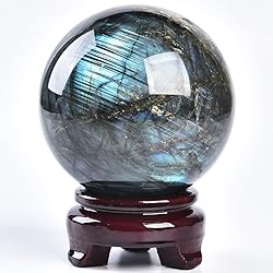 MOGEMT Labradorite Crystal Ball with Stand Large