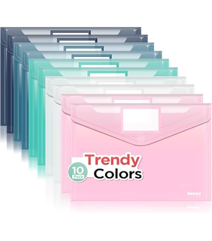 12 Pack Plastic Wallets A4 File Folders Plastic Transparent Document - View #9