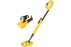 allsun Handheld Metal Beginner Detector Water Proof 6 Inch Search Coil Treasure Exploration Adjustable 40.16 Inch Yellow