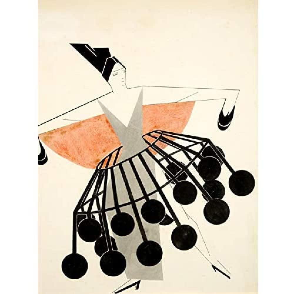 Artery8 Alexandra Exter Sketch Womans Suit Skirt Art Print Canvas Premium Wall Decor Poster Mural