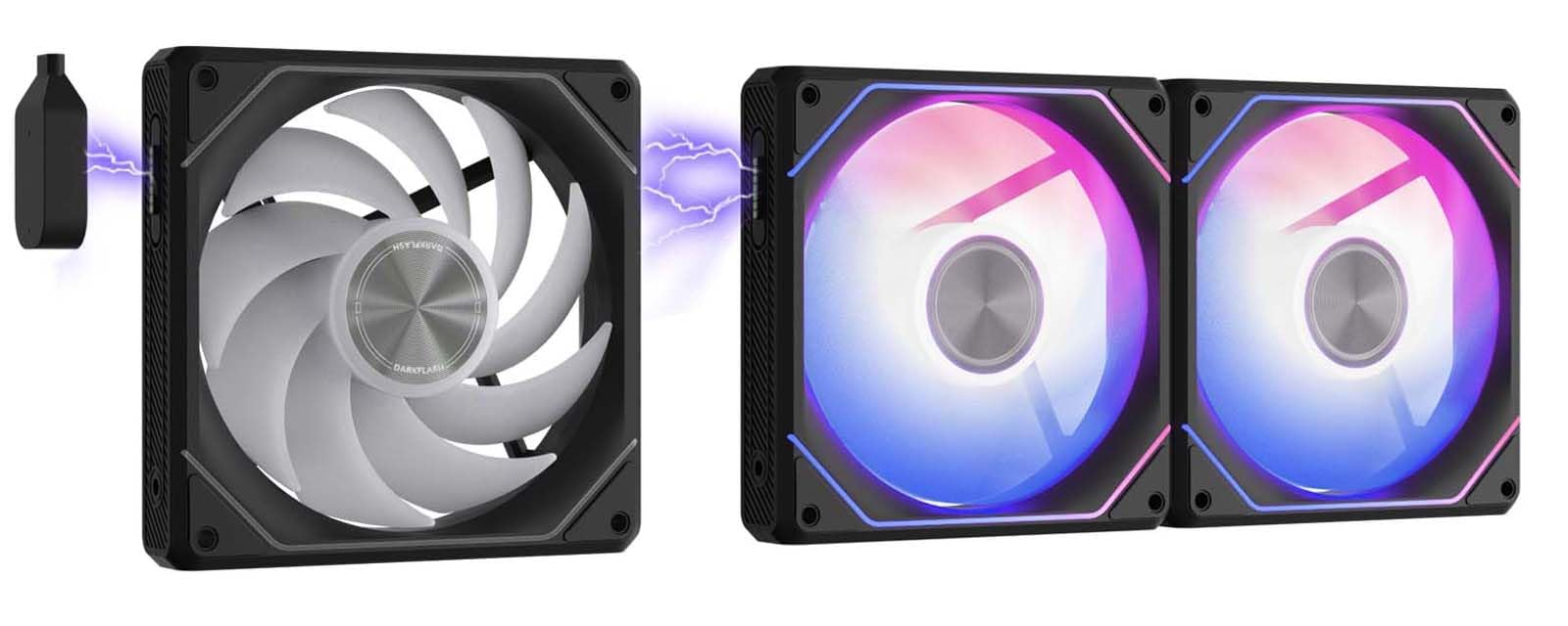 Photo 1 of darkFlash G24 120MM Magnetic ARGB PC Case Fans - 3 Pack, Tool-Free Installation, up to 2200RPM Cooling, 4-Pin PWM, Sync with Motherboard RGB Software(Black)