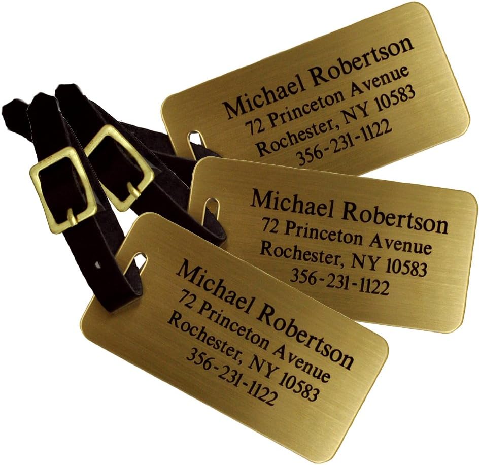 Custom Luggage Tag Custom Brass Luggage Tag Set of 3