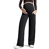 G4Free Smoofit Modal Soft Maternity Pants with Pockets Over The Belly Pregnancy Wide Leg Sweatpants